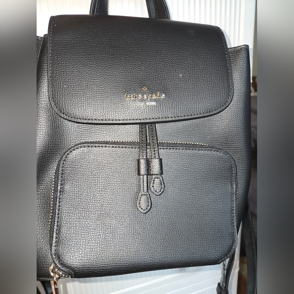 Kate Spade Black Leather Backpack